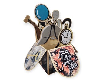 SHERLOCK HOLMES  Pop-Up Box Card Handmade Blank 3D Popup Cards Free shipping on additional cards