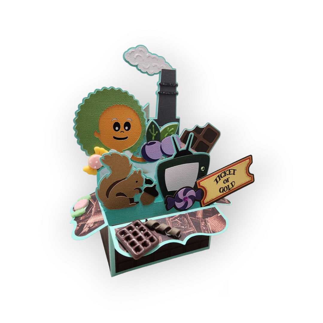 CHUCK and the CANDY FACTORY Pop-up Box Card Handmade Blank 3D Popup ...