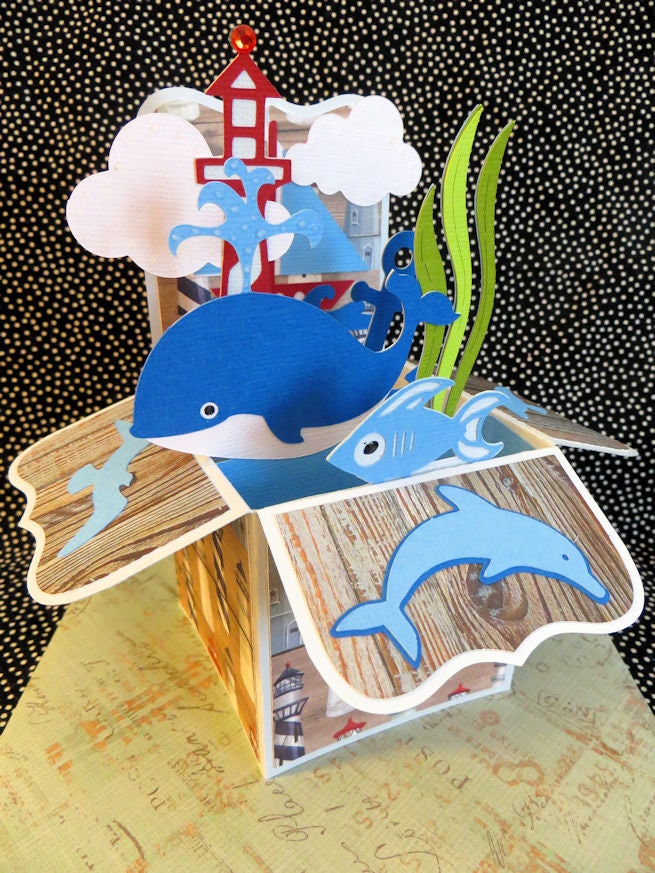 Pop Up Card picturesque place by the Sea 3 D 