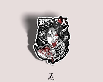 Attack on Titan Kiss-Cut Stickers, Eren Yeager Shingeki no Kyojin, Anime Decals, Laptop Sticker Pack, Vinyl Waterproof Stickers
