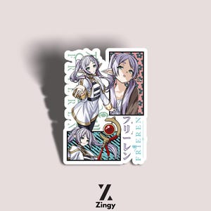 Frieren Anime Stickers: Kawaii Laptop Decals, Glossy Vinyl