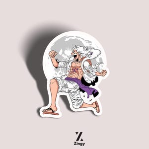 One Piece Luffy Gear 5 Kiss-Cut Stickers - Anime Sticker Pack, Luffy Decal, Laptop Sticker, Waterproof Sticker, Skateboard Decal