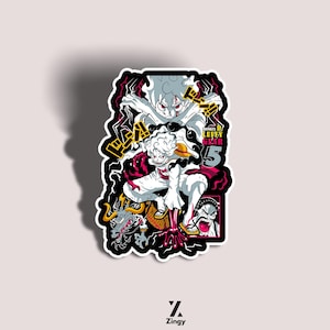 Luffy Gear 5 Kiss-Cut Stickers, Anime Sticker, One Piece Merch, Laptop Decal, Water Bottle Sticker, Car Decal, Anime Gift