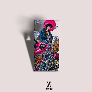 Adesivi trasparenti per esterni Cowboy Bebop, fustellati, 1 pezzo - Adesivi per laptop fantascientifici e anime, adesivi per bottiglie d'acqua, gadget Cowboy Bebop, fandom