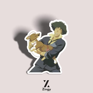 Cowboy Bebop Sticker: Spike & Ein Anime Vinyl Decal - Waterproof