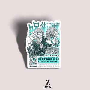 Jujutsu Kaisen Anime Sticker, Mahito, Kiss-Cut Stickers, Laptop Decals, Waterbottle Stickers, Phone Stickers