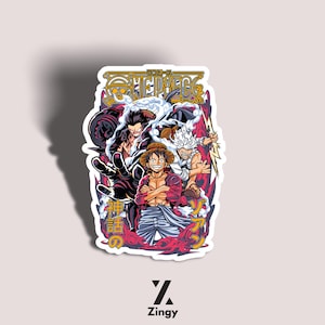 Luffy Gear 5 Anime Sticker: Waterproof One Piece Decal