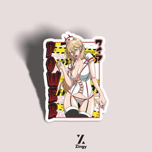 Anime Stickers, Chainsawman Power Anime Sticker, Otaku Gift, Laptop Decal, Phone Case Decoration, Kawaii Stationery Supplies
