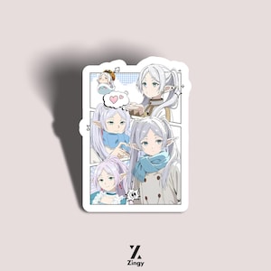 Anime Frieren Kiss-Cut Stickers, Cute Decals for Laptop, Phone, Water Bottle, Scrapbooking, Japanese Cartoon Manga Art