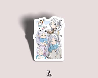 Anime Frieren Kiss-Cut Stickers, Cute Decals for Laptop, Phone, Water Bottle, Scrapbooking, Japanese Cartoon Manga Art