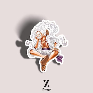 Luffy Gear 5 Sticker: One Piece Anime Vinyl Decal - Waterproof Matte Finish