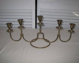 vintage Fancy Brass Candleholder with 5 holders