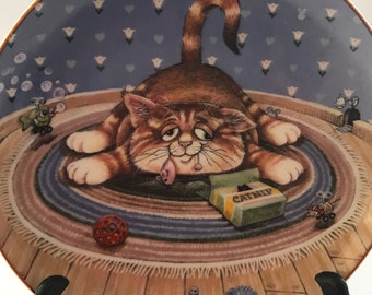 vintage Curiosity Cats by Gary Patterson - Happiness Decorative Plate 1996 - Danbury Mint Collection