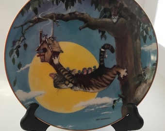 vintage Curiosity Cats by Gary Patterson - The Hang Out Decorative Plate 1995 - Danbury Mint Collection