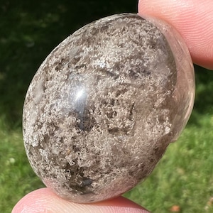 Lodolite Quartz Lens #5 Polished White Scenic Garden Quartz, Shaman Dream Stone, Inclusion Crystal, Home Decor Gift