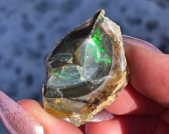 raw black opal stone