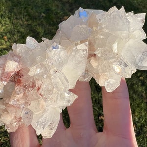Apophyllite Crystal Cluster with Stilbite, Diamond Apophyllite Cluster, Peach Pink Stilbite Crystals, Mineral Specimen #1