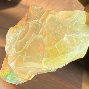 Rough Ethiopian Welo Opal with Bright Rainbow Fire, Raw Large Opal Stone, Bright Flash Collectible Crystal, Birthday  #250