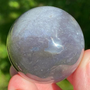 1.7" Purple Chalcedony Sphere from Indonesia, Gemstone Dark Purple Crystal Ball, Gift for Mom, Gift for Her #5
