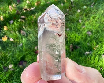 2" Lithium Quartz Point, Small Crystal Tower, Pink Inclusion Quartz, Self Standing, Witchy Gift for Her, Crystal for Aquarius, Anxiety #9