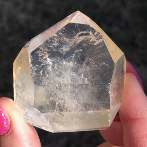 Lemurian Quartz Crystal Tower: Semi Polished Seed Point, Witchy Home Decor SL14