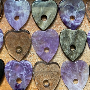 3.1&quot; Crystal Planchette, Choose Chevron Amethyst, Gold Sheen Obsidian, Smoky Quartz, Ouija Board, Witchy Gift for Her, Occult Best Friend
