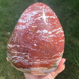 Large Ocean Jasper Freeform #4 Natural Home Decor, Purple Red White Pink  Freestanding Polished Orbicular Sea Jasper Stone, Gift for Her