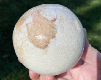 #7 Scolecite Sphere from India Beautifully Detailed Scolecite Sphere 73MM weight 1 pound