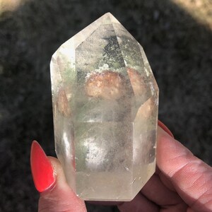 2.7&quot; Polished Lodolite Quartz Point, Green and Purple, Chlorite Quartz, Crystal Tower, Self Standing, Birthday Gift for Her #12