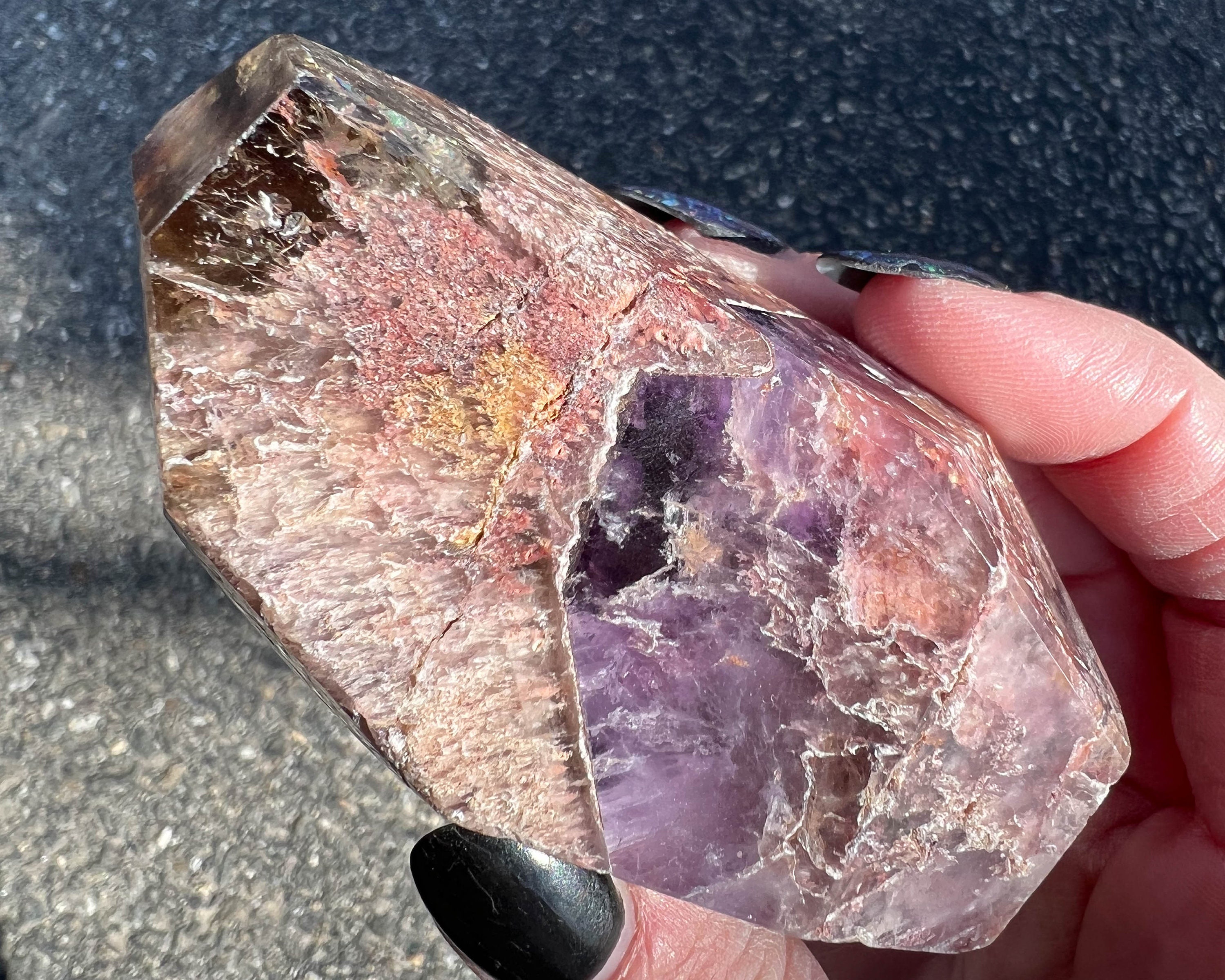 THE PART OF★Amethyst Hematite_N 原石の首飾り Brazilian amethyst with hematite inclusions. Bought for $30