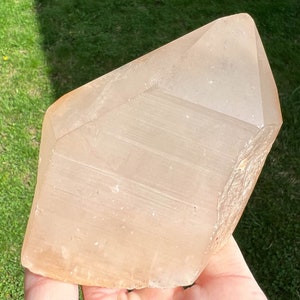 Tangerine Quartz Crystal Point, Large Raw Orange Lemurian,  Rough Stone, Gift for Her Him #6