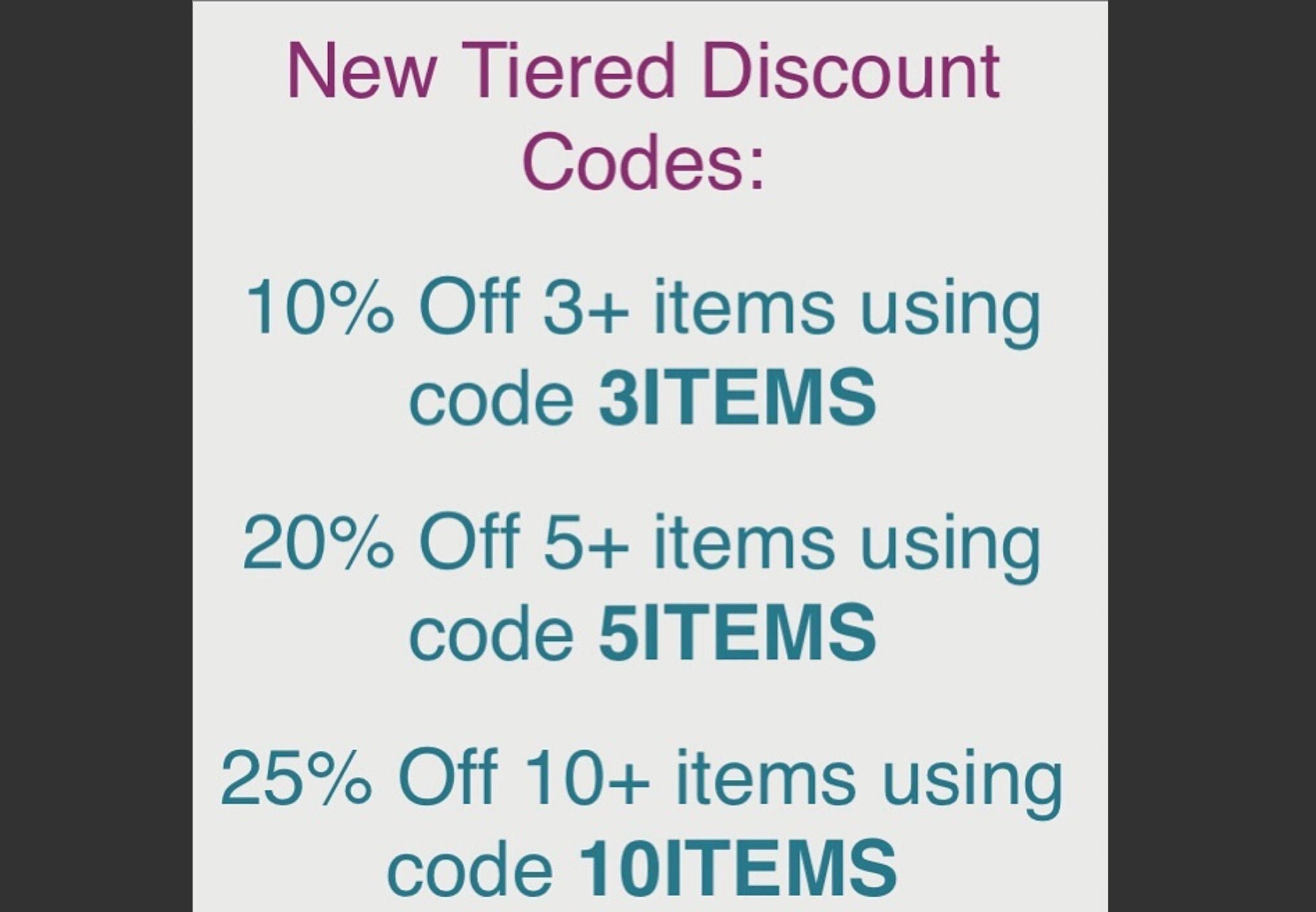 PROMO CODES Etsy