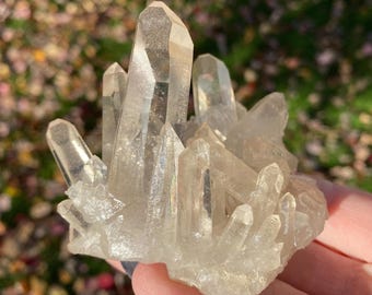 Water Clear Quartz Cluster from Brazil: Optical Crystal, Mineral Specimen #34
