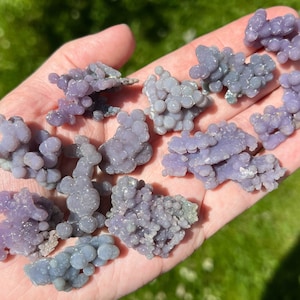 Lot of 12 Small Grape Agate Clusters, Purple Botryoidal Chalcedony, Druzy, Adult Party Favors, Witchy Gifts for Her, Gifts for Friends #3