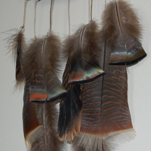 Vine Dream Catcher with Iridescent Wild Turkey Feathers image 8