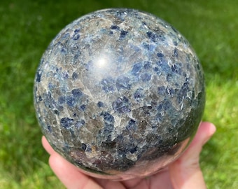 3.8" Bloodshot Iolite Sphere #5 Large Iolite Sunstone Crystal Ball, Home Decor, Gift for Libra, Sagittarius, for Taurus, Third Eye Chakra