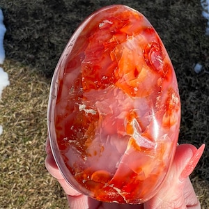 3.2&quot; Carnelian Freeform, Large Carnelian Crystal, Carnelian Agate, Polished Stone, Home Decor, Crystal for Virgo, for Leo, Sacral Chakra #1