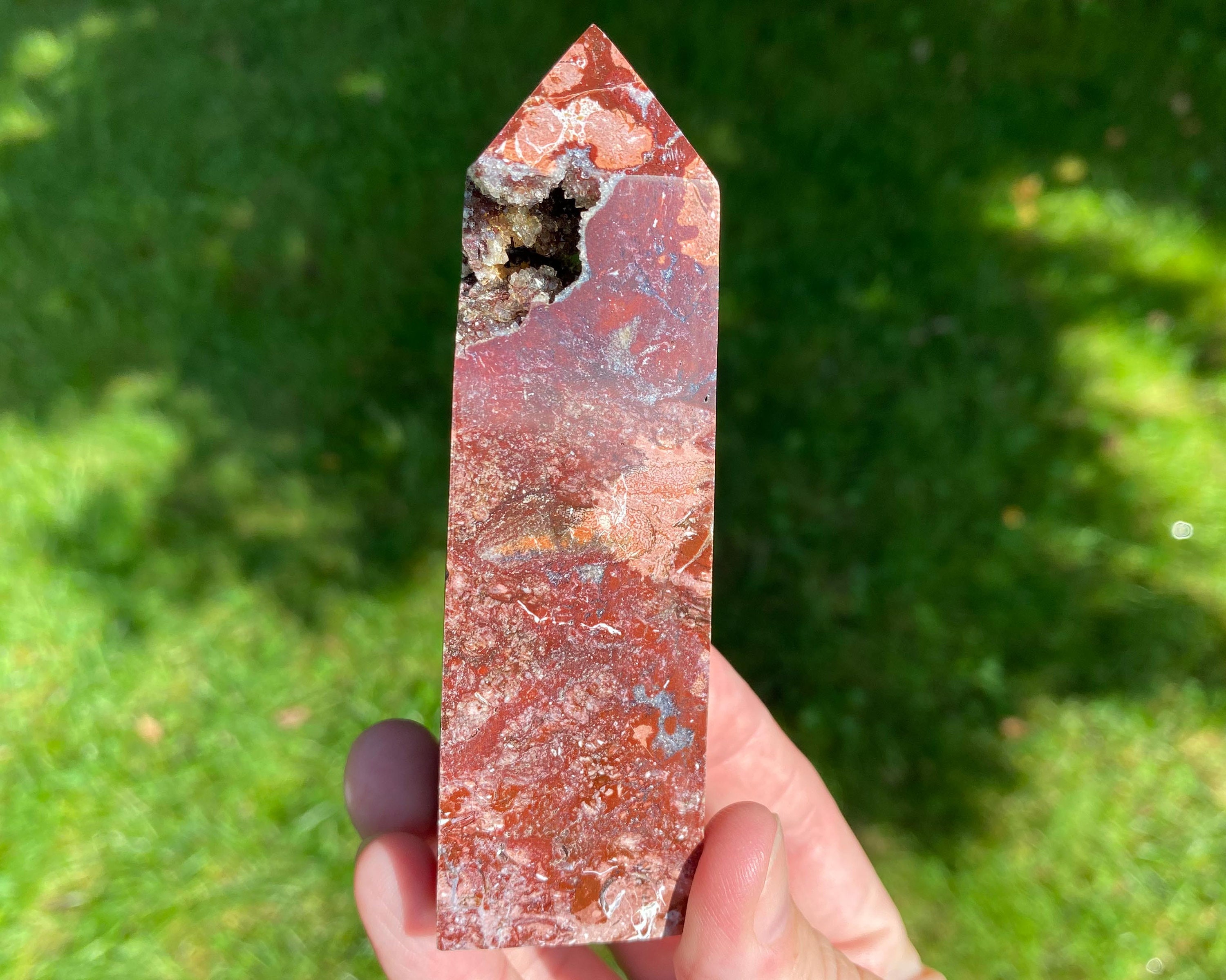 28cm Tall Red Crystal Gemstone Table Top Gem Jewel Gemstone World Map Globe＿並行輸入品