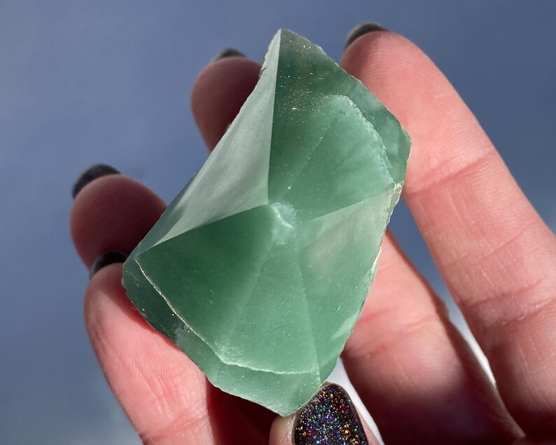 Aventurine Tower Semi Polished Self Standing Natural Sides Rough Sides Top Polished Green Aventurine Point