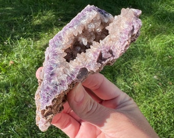 Amethyst Cluster Geode with Pseudomorph from Alacham Mine Turkey, Crystal Cluster