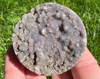 2 in Grape Agate Sphere, Sparkly Purple Druxy Chalcedony Crystal, Semi-Polished #8