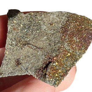 Rainbow Pyrite Druzy in Septaria from Volga River, Ulyanovsk Area, Russia, Iridescent Pyrite on Matrix, Pyrite Druzy Mineral Specimen #1