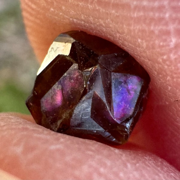 Rare Japanese Rainbow Garnet 2 Iridescent Andradite Natural Loose Gemstone, Kohse Mine, Nara Japan, Collector Crystal, Mineral Specimen Gift
