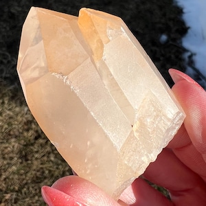 Tangerine Quartz Point with Rainbows, Tangerine Quartz Cluster, Brazil, Orange Quartz Crystal, Natural Rough Raw Stone, Gift for Her #3