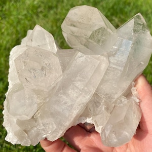 Beautiful Quartz Cluster from Brazil, High Quality Clear Optical Quartz Crystal #50