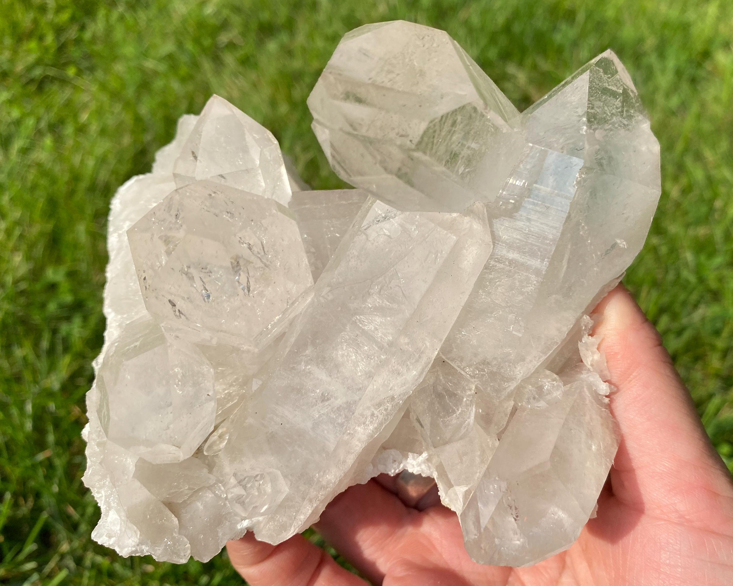 Beautiful Quartz Cluster from Brazil, High Quality Clear Optical Quartz Crystal #50