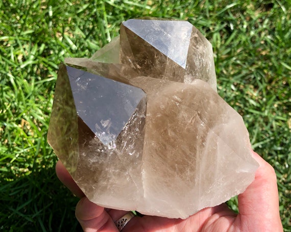 crystals Natural smokey quartz clusters