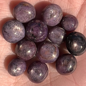Star Ruby Cabochons, Polished Rubies, Small Round Ruby Cabs, Gemstones for Jewelry, AAA, July Birthstone, Crystal for Cancer, for Leo #1