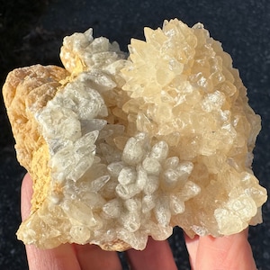 Sparkly Dogtooth Calcite Cluster from Geode from Morocco #2 Calcite Cluster, Lustrous Crystals, Birthday Gift, Gift for Mom, Curio Decor