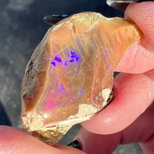 Roher äthiopischer Opal, Streifen und Wabe, roher Schokoladenopal, seltene Sammlermineralien, Sammlerstück, Geschenk für Frau, Sie, Mutter # 273